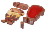 Handcrafted Wooden Santa Claus Shape Secret Jewelry Puzzle Box -  Santa Claus