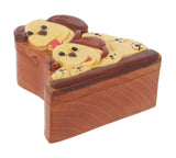 Handcrafted Wooden Dalmatian Shape Secret Jewelry Puzzle Box - Spotted Dog