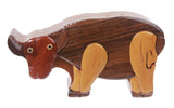 Handcrafted Wooden Ox Shape Secret Jewelry Puzzle Box -  Ox