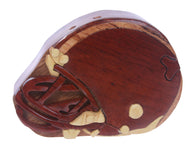 Handcrafted Wooden Football helmet Shape Secret Jewelry Puzzle Box -Football helmet