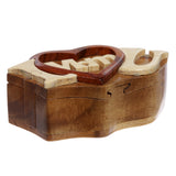 Handmade Wooden Jewelry Box | Intarsia TRICK SECRET I love you Mom Puzzle Box