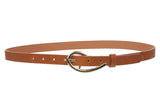 3/4 Inch (19mm) Skinny Faux Leather Fashion Belt Size: One-