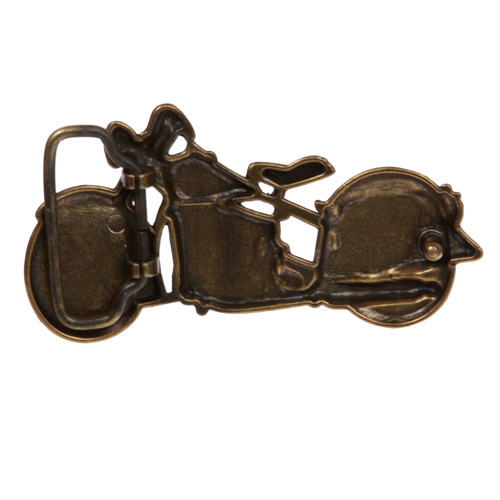 Motorcycle Belt Buckle - Vintage Brass Finish